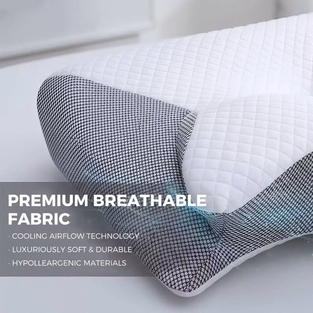 PAWNORA 2in1 Ergonomic Adult Pillow in Grey and White – 2