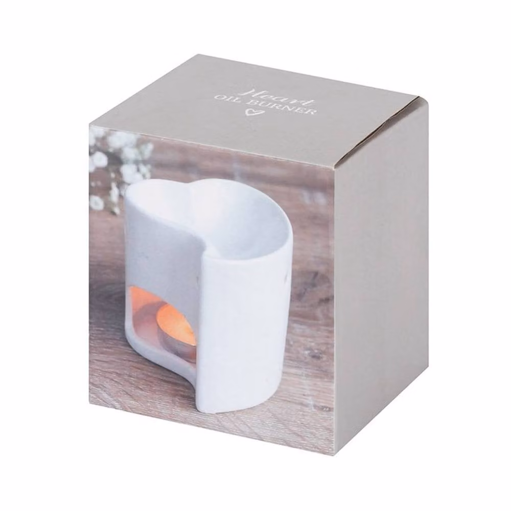 Uniqueful White Ceramic Heart Oil Burner for Tealights – 2