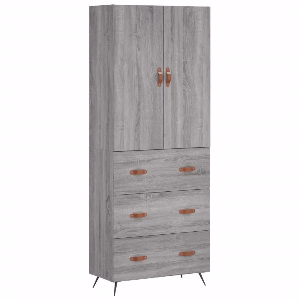 Berkfield Home Sonoma Highboard in Grey, W/D/H: 69.5 x 34 x 180 cm – 2
