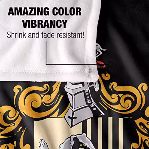 Warner Brothers Harry Potter Hufflepuff Crest Fleece Blanket, White and Multicolour, W/D/H: 152 x 127 cm – 3