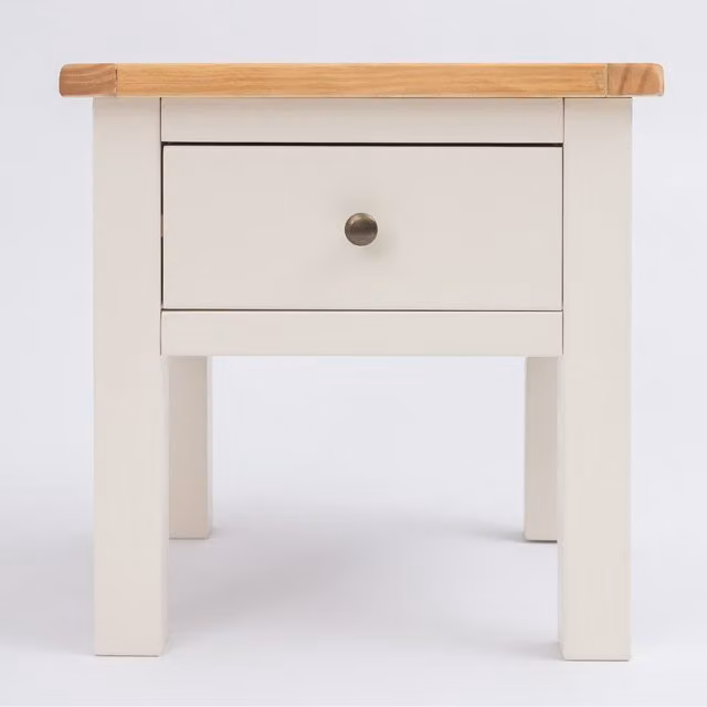 Cabinet Bits White Waxed Pine 1 Drawer Lamp Table