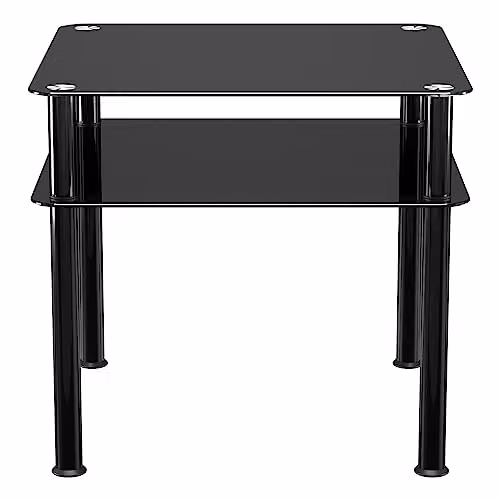 AVF Black Glossy Glass Coffee Table with Metal Legs, W/D/H: 60 x 60 x 42 cm – 4