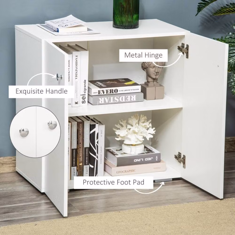 STILVORA Modern White MDF Storage Cabinet with Shelves – 5