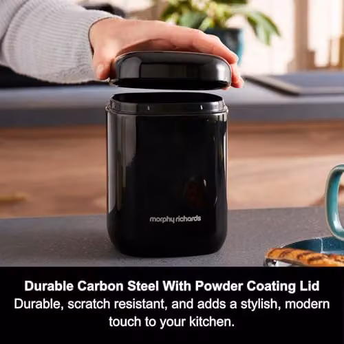 Morphy Richards Equip 3 Piece Airtight Storage Canister Set in Black, Stainless Steel – 2