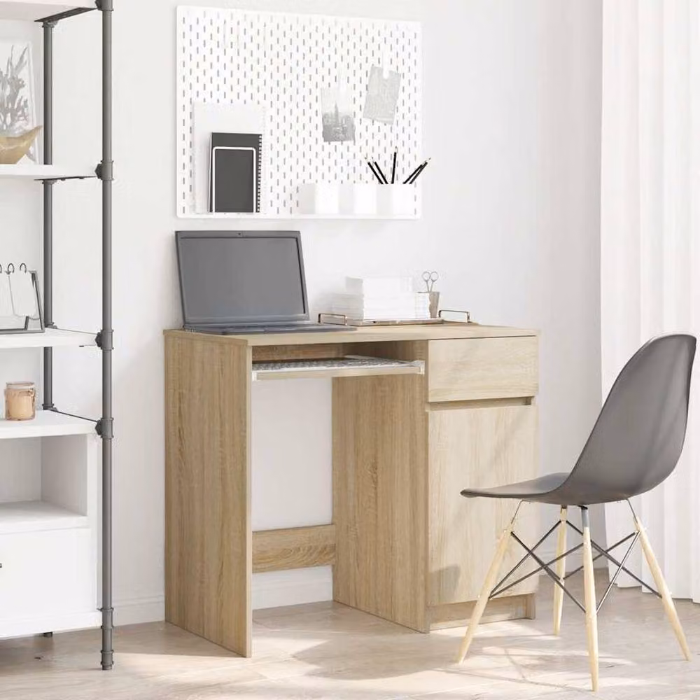 Berkfield Home Sonoma Oak Writing Desk in Light Brown, W: 86 cm, D: 49 cm, H: 76 cm – 2