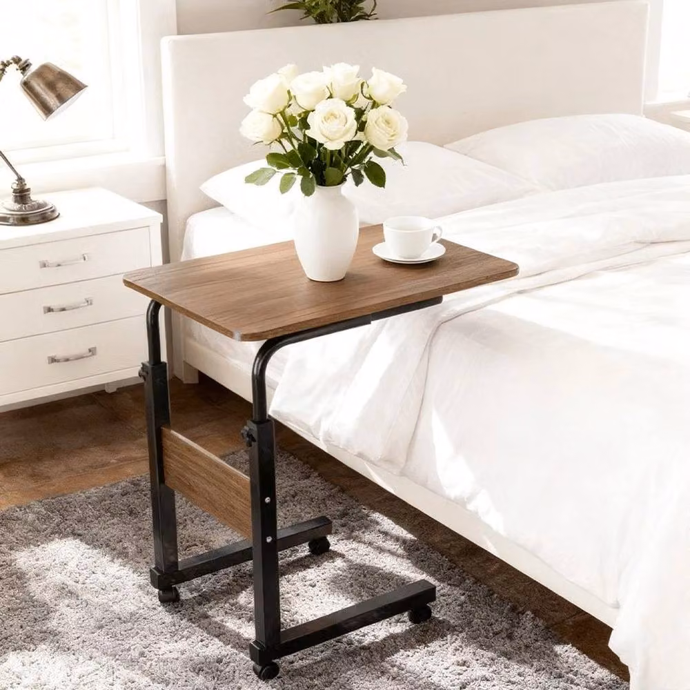 SPETLEK Height-Adjustable Mobile Overbed Table in Brown – 3
