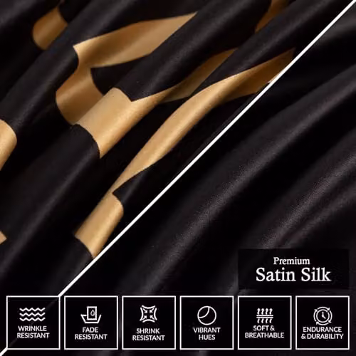 Grace Luxury Mako Satin Silk Reversible Super King Duvet Cover Set with Pillowcases, W/D/H: 260 x 220 x 220 cm – 5