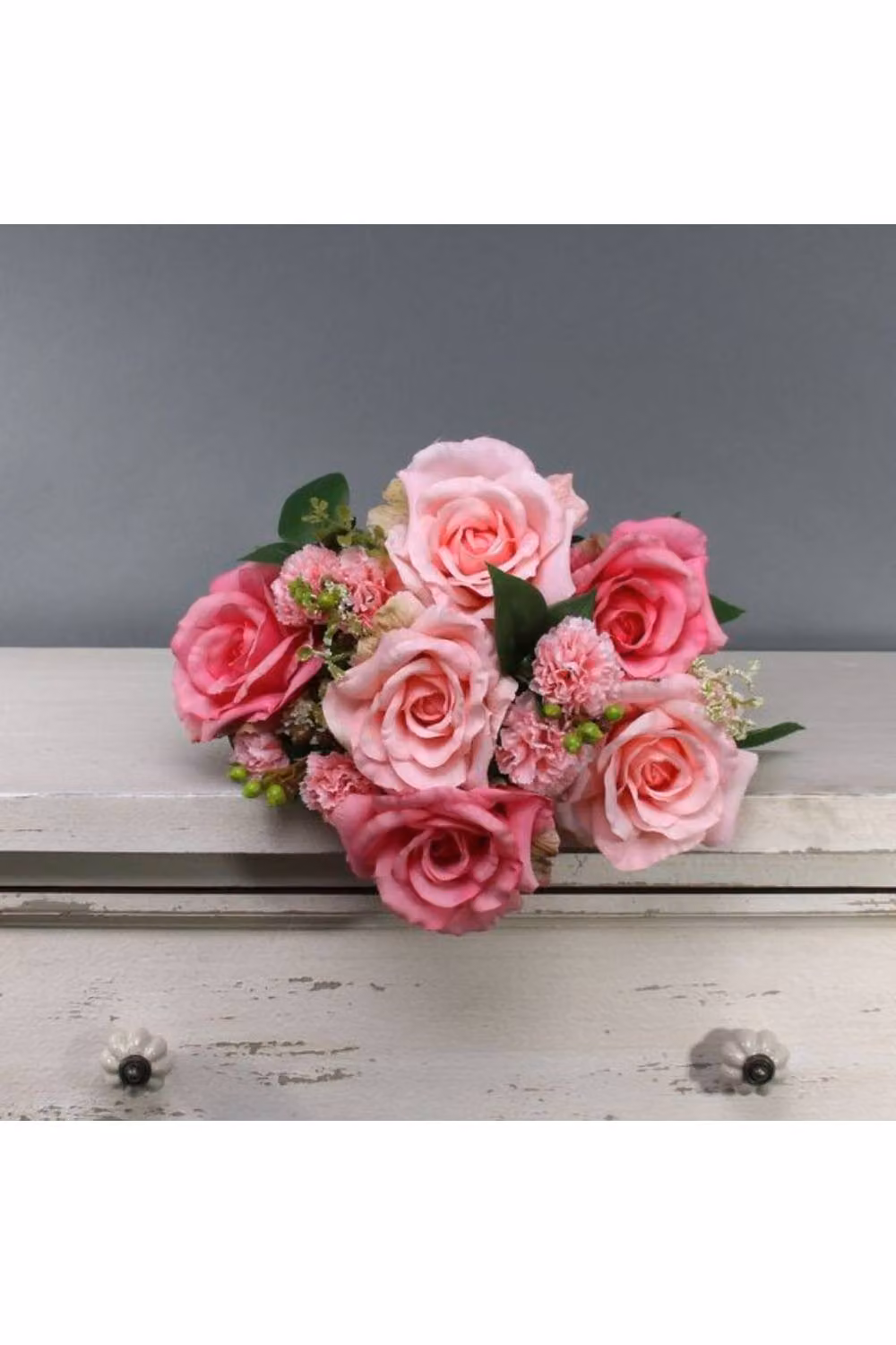 KDMD Tintagel Pink Artificial Rose Bush Floral Arrangement – 2