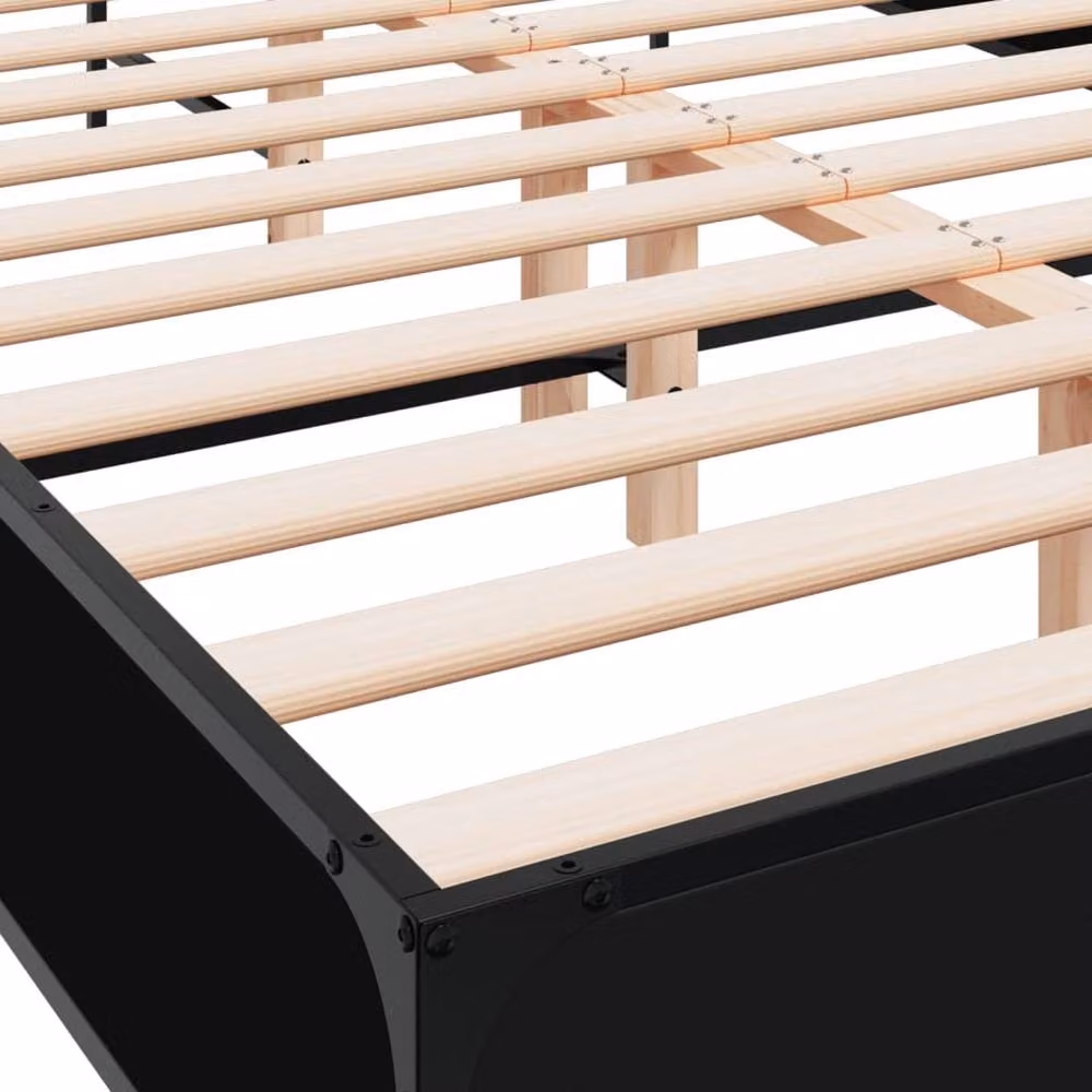 Berkfield Home Modern Bed Frame in Black, W/D/H: 120 x 200 x 74 cm – 4