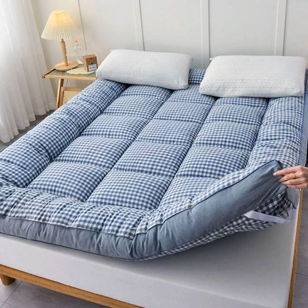 NESTLUNE Blue Fabric Futon Floor Mattress, W/D/H: 200 x 180 x 10 cm – 2