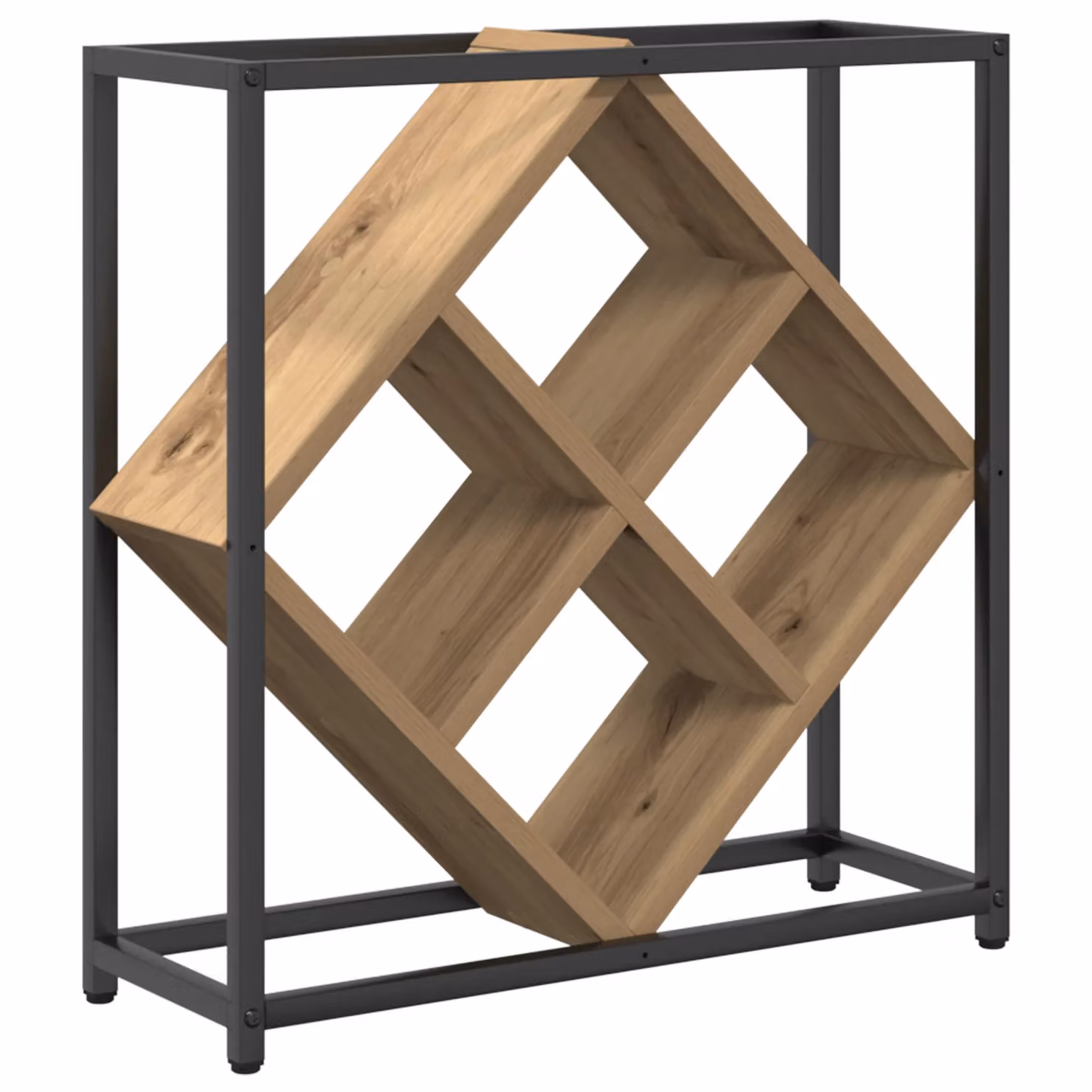 Berkfield Home Artisan Oak Wine Rack in Brown, W: 51 cm, D: 18.5 cm, H: 52.5 cm – 2