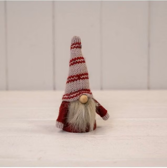 KDMD Red Christmas Tabletop Gonk with White and Red Striped Hat