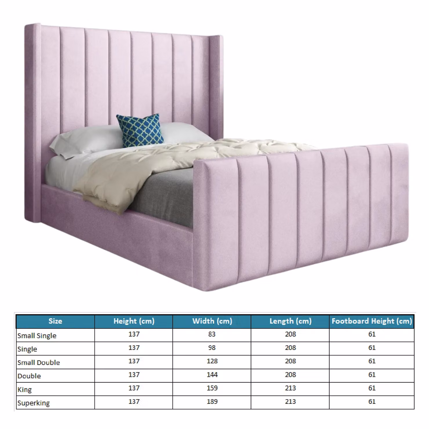 Casani Romano Upholstered Soft Velvet Bed Frame in Pink, Size: King, W/D/H: 180 x 159 x 137 cm – 4
