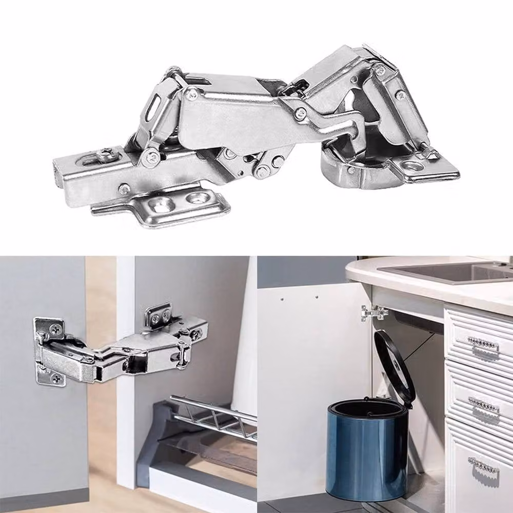 NESTLUNE 2-Piece Soft Close 165 Degree Clip-On Kitchen Cabinet Hinges in Silver – 4