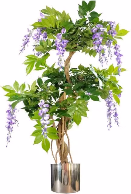 Botanik UK 110 cm Green Premium Artificial Tree with Natural Wood Trunk