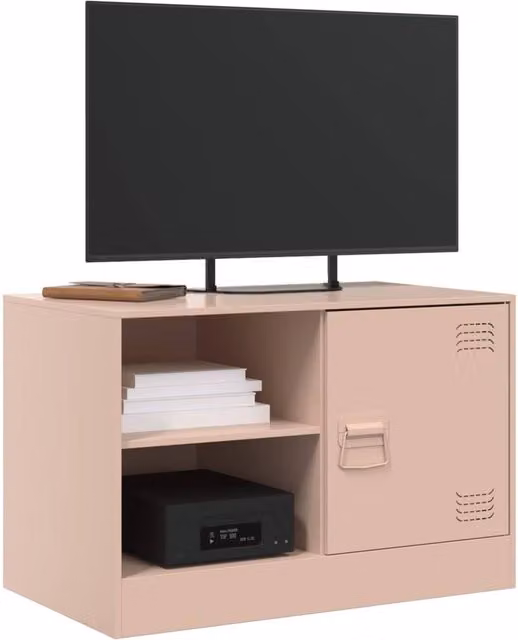 Berkfield Home Set of 2 Pink Metal TV Cabinets, W/D/H: 67 x 39 x 44 cm – 1