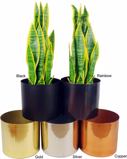 Leaf Metal Plant Stand in Gold, Height: 62 cm