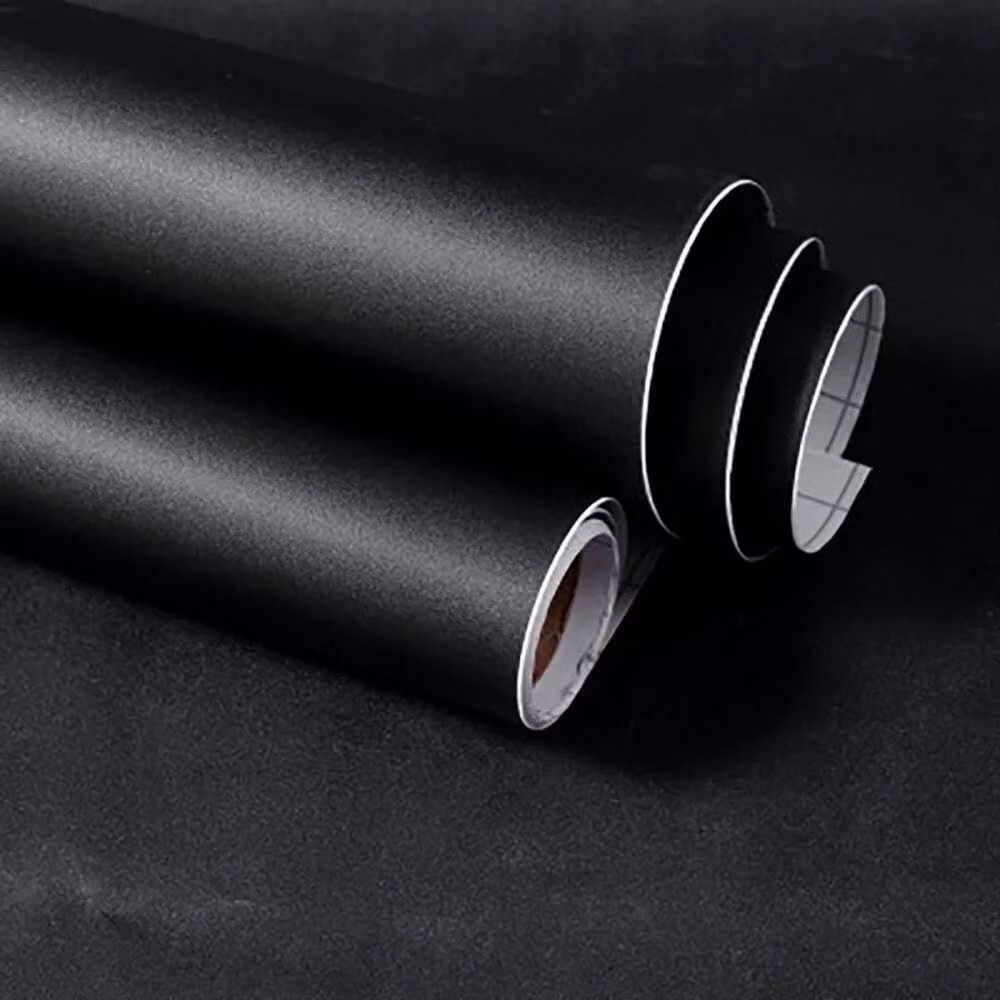 KORVIXA Matte Black Self Adhesive Vinyl Cupboard Door Cover Film, W: 52 cm, L: 1000 cm – 2