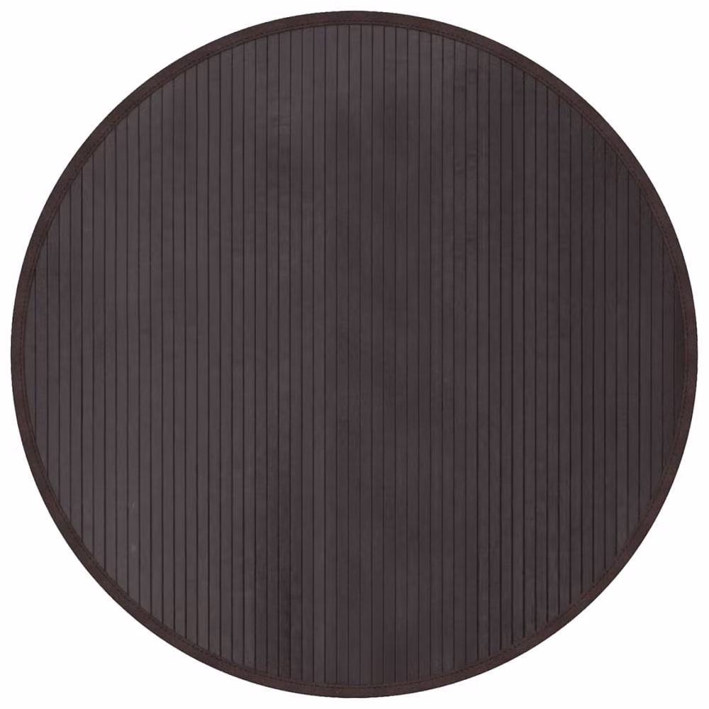Berkfield Home Round Bamboo and Polypropylene Rug in Brown, Diameter: 100 cm – 2