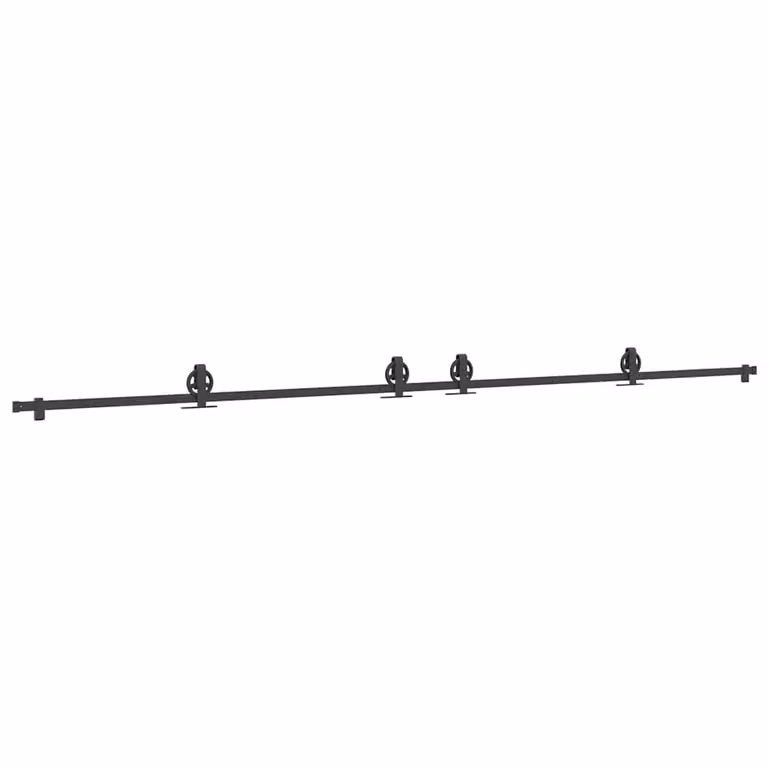 Berkfield Home Sliding Door Hardware Kit, Black Steel, 400 cm