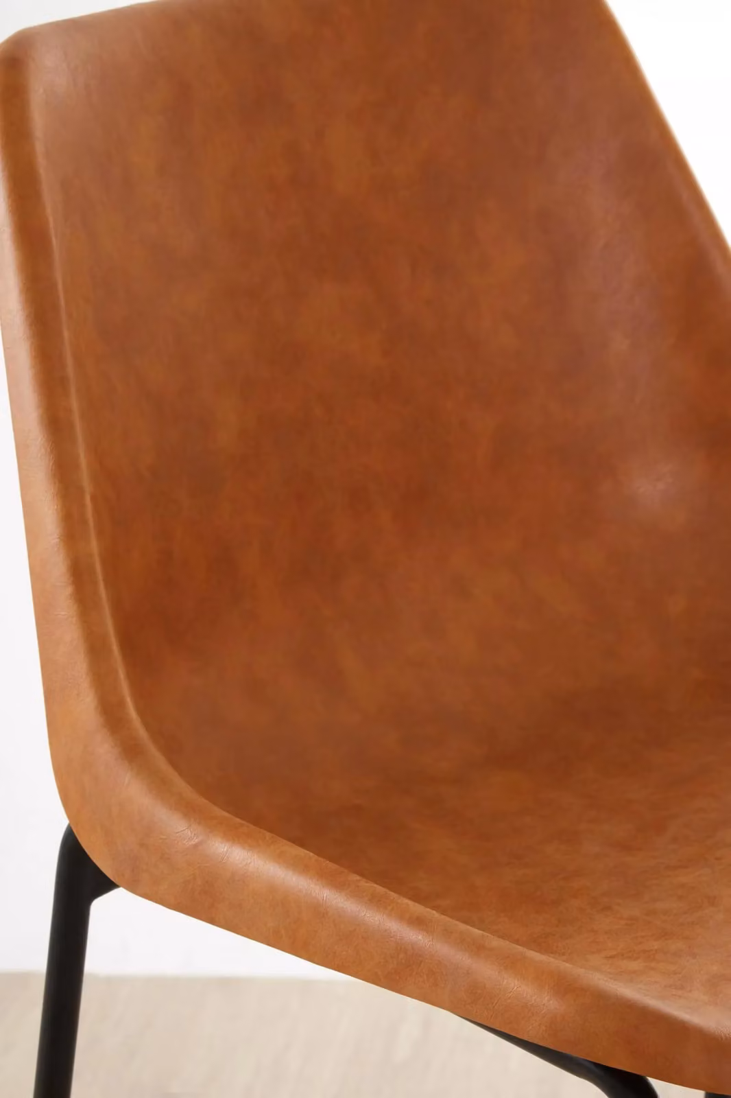 Orsina Orange Synthetic Leather Bar Stool with Black Metal Legs – 4