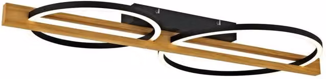 Netlighting Natano LED Semi Flush Ceiling Light in Black with 2x Warm White LEDs