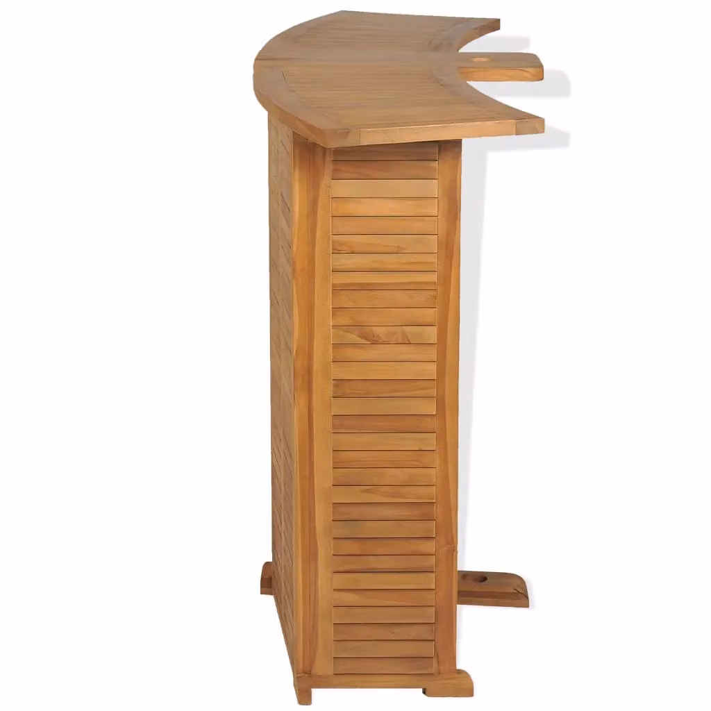 Berkfield Home Folding Bar Table in Brown Solid Teak Wood, W: 155 cm, D: 53 cm, H: 105 cm – 3