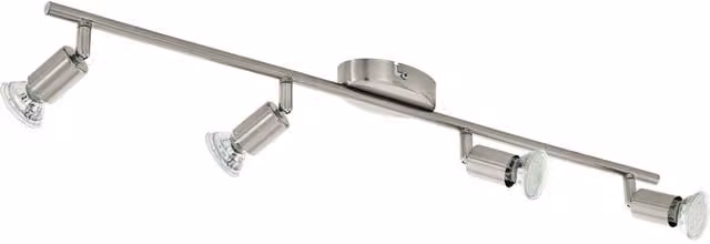 Loops 4 Spot Flush Ceiling Light in Satin Nickel with Included GU10 LED Bulbs