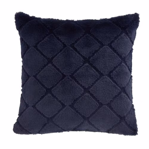 Catherine Lansfield Cosy Diamond Faux Fur Cushion in Blue, W/D/H: 43 x 43 x 43 cm – 8