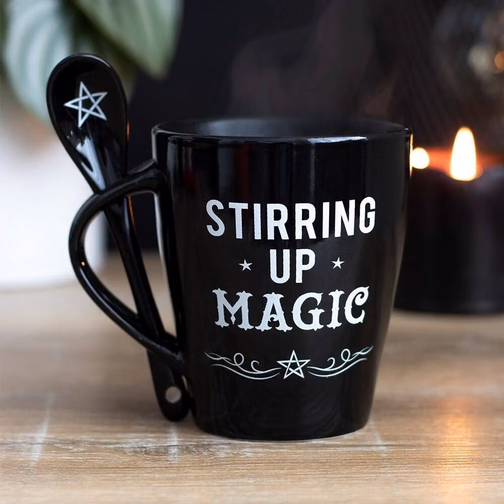Something Different Stirring Up Magic Geometric Ceramic Mug Set in Black – 3