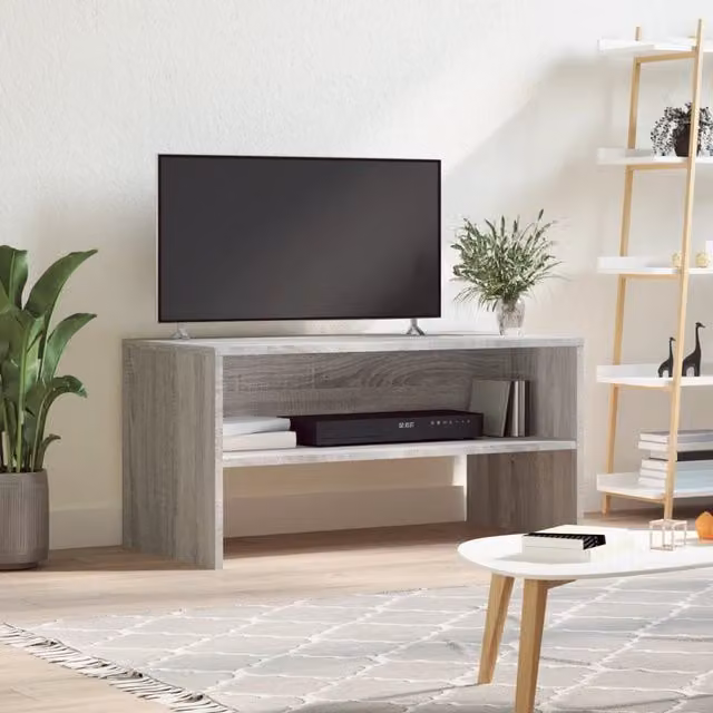 Berkfield Home Grey Sonoma TV Cabinet in Matt Engineered Wood W/D/H: 80 x 40 x 40 cm