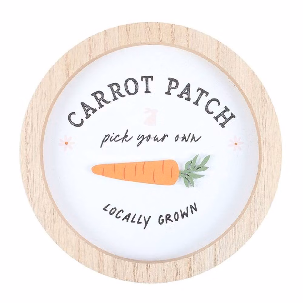 Uniqueful Carrot Patch Round 3D Wood Wall Plaque in Multicolour – 2