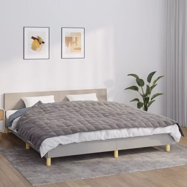 Berkfield Home Grey Weighted Blanket for Adults, W/D/H: 155 x 220 cm, 11 kg – 1