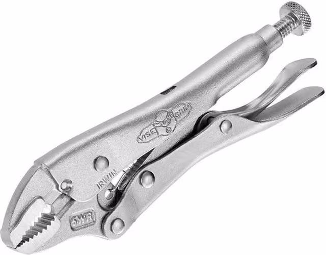 Irwin Vise-Grip Curved Jaw Locking Pliers with Wire Cutter in Silver and Multicolour Steel