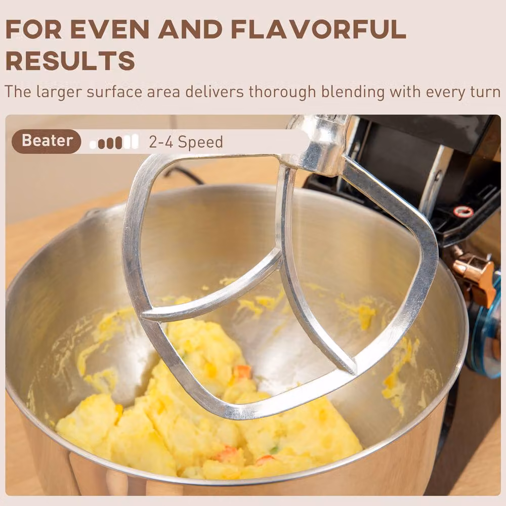 STILVORA 5L Stand Mixer in Black with 6 Speeds, Pulse Function and Overheat Protection – 8