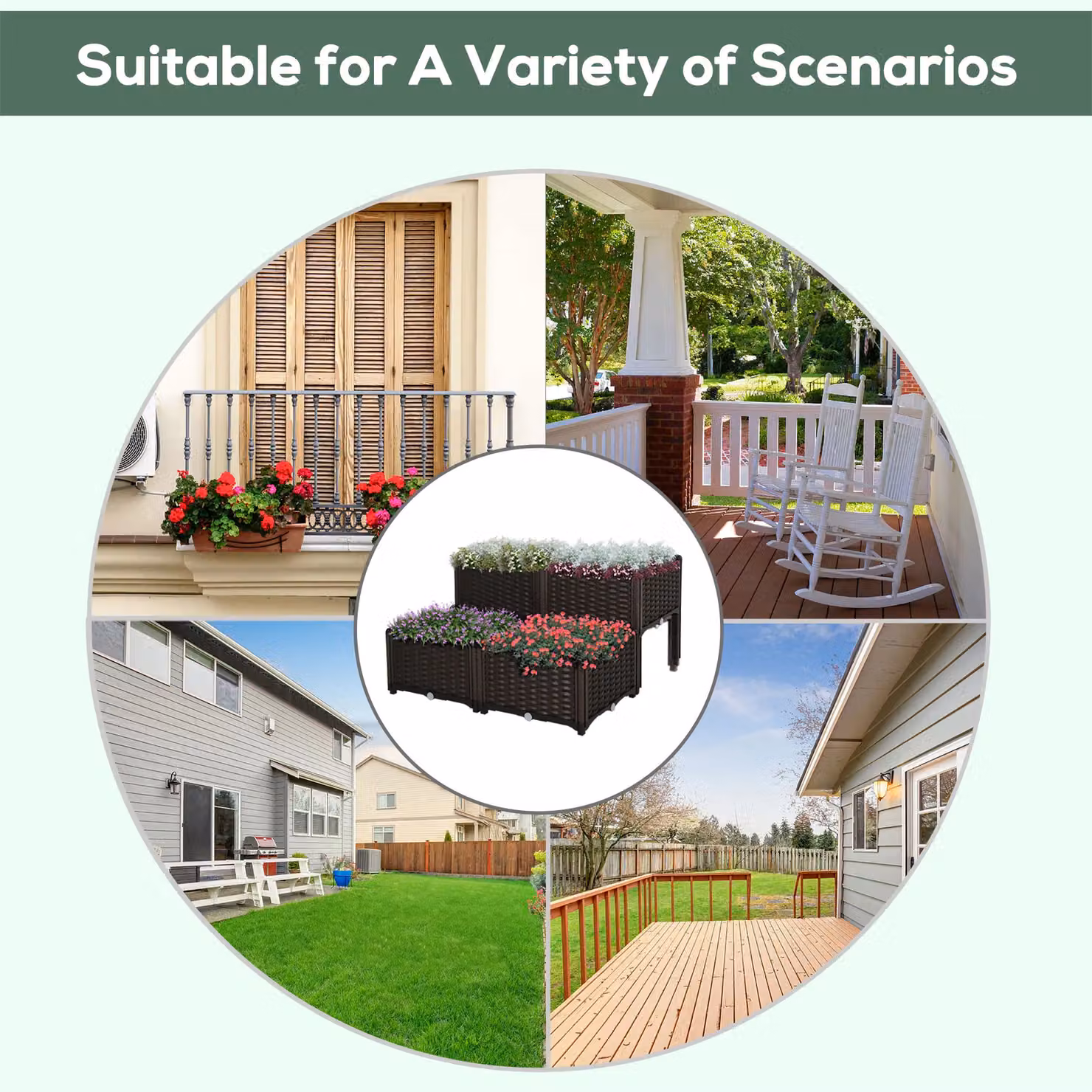 Outsunny Brown Plastic WPC Raised Flower Bed for Vegetable, Herb and Ornamental Gardens W/D/H: 80 x 44 x 40 cm – 5