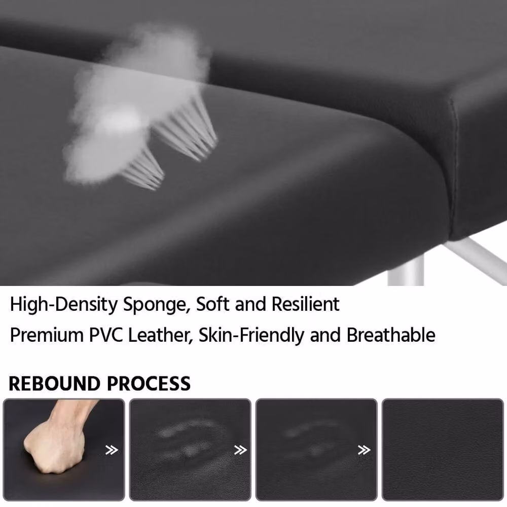 FLAVORA Black Portable Foldable Massage Table for Spa and Tattoo Professionals – 3