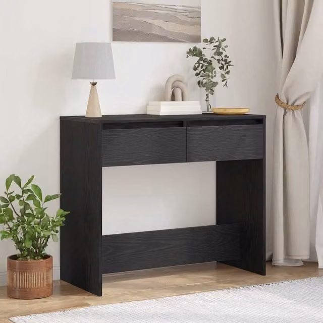 Berkfield Home Modern Black Oak Console Table, W/D/H: 89 x 41 x 76.5 cm