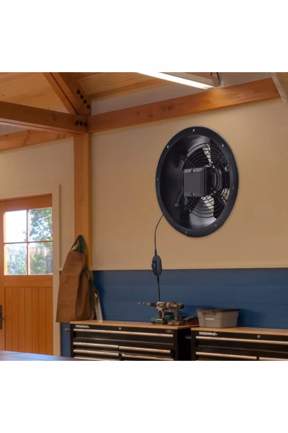 Livingandhome Wall-Mounted Axial Exhaust Fan, 10-inch, Black – 3
