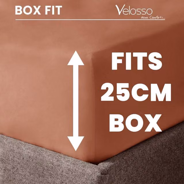 Velosso Orange Microfibre Fitted Sheet, King Size (180 x 200 cm)