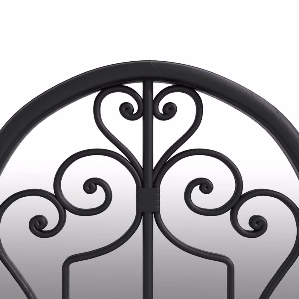 Berkfield Home Antique Black Metal Garden Wall Mirror, W/H: 70 x 30 cm – 4