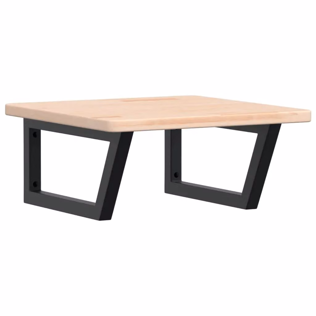 Berkfield Home Wall Mounted Basin Shelf in Brown Oak and Black Steel