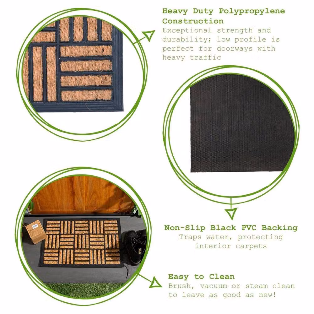 Havendro Heavy Duty Mosaic Door Mat in Brown, W/D/H: 60 x 40 cm – 2