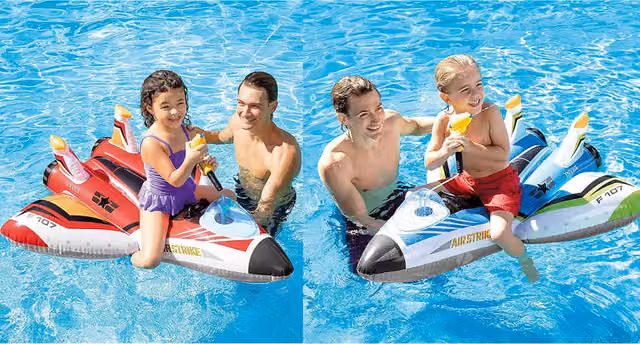 Intex Water Gun and Plane Ride-On Pool Toy Set, Multicoloured
