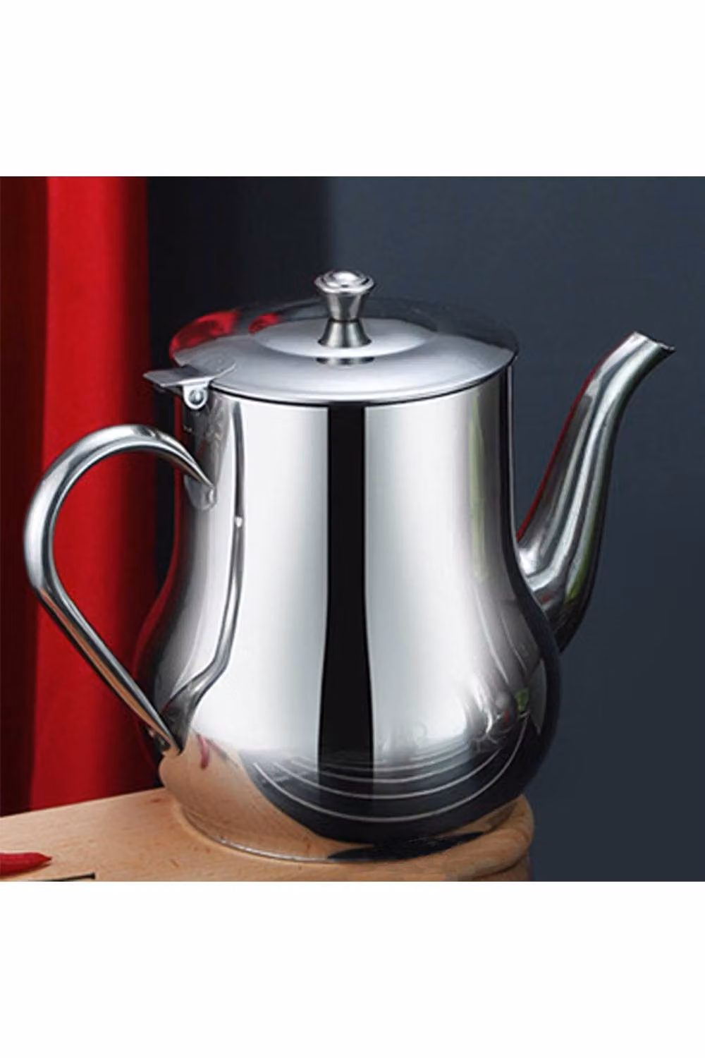 KDMD Traditional Style Stainless Steel Tea Pot with Infuser, Silver, 18oz – 2