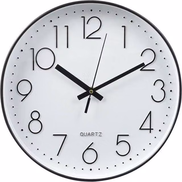 KORVIXA Silent Quartz Analog Wall Clock in Black and White, Rectangular Minimalist Design, W: 100 cm, H: 60 cm