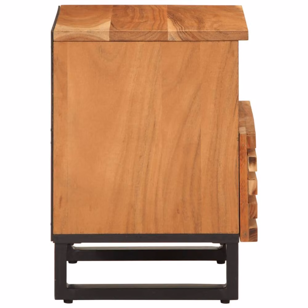 Berkfield Home Decorative Acacia Wood Bedside Cabinet in Brown, W/D/H: 40 x 33 x 46 cm – 4