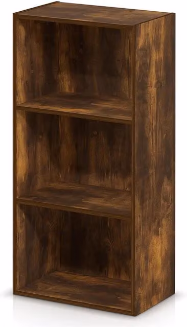 WALPLUS Modern Open Display Bookcase in Amber Pine Brown
