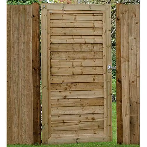 Forest Garden Brown Pressure Treated Square Lap Wood Gate, Height: 183 cm – 2