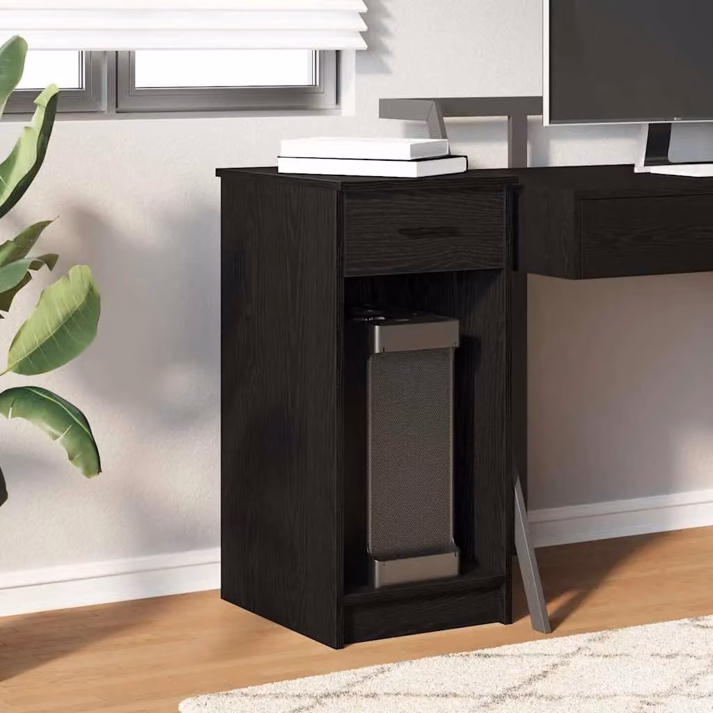 Berkfield Home Computer Tower Stand with Drawer, Black, W/D/H: 35 x 45 x 77 cm – 3